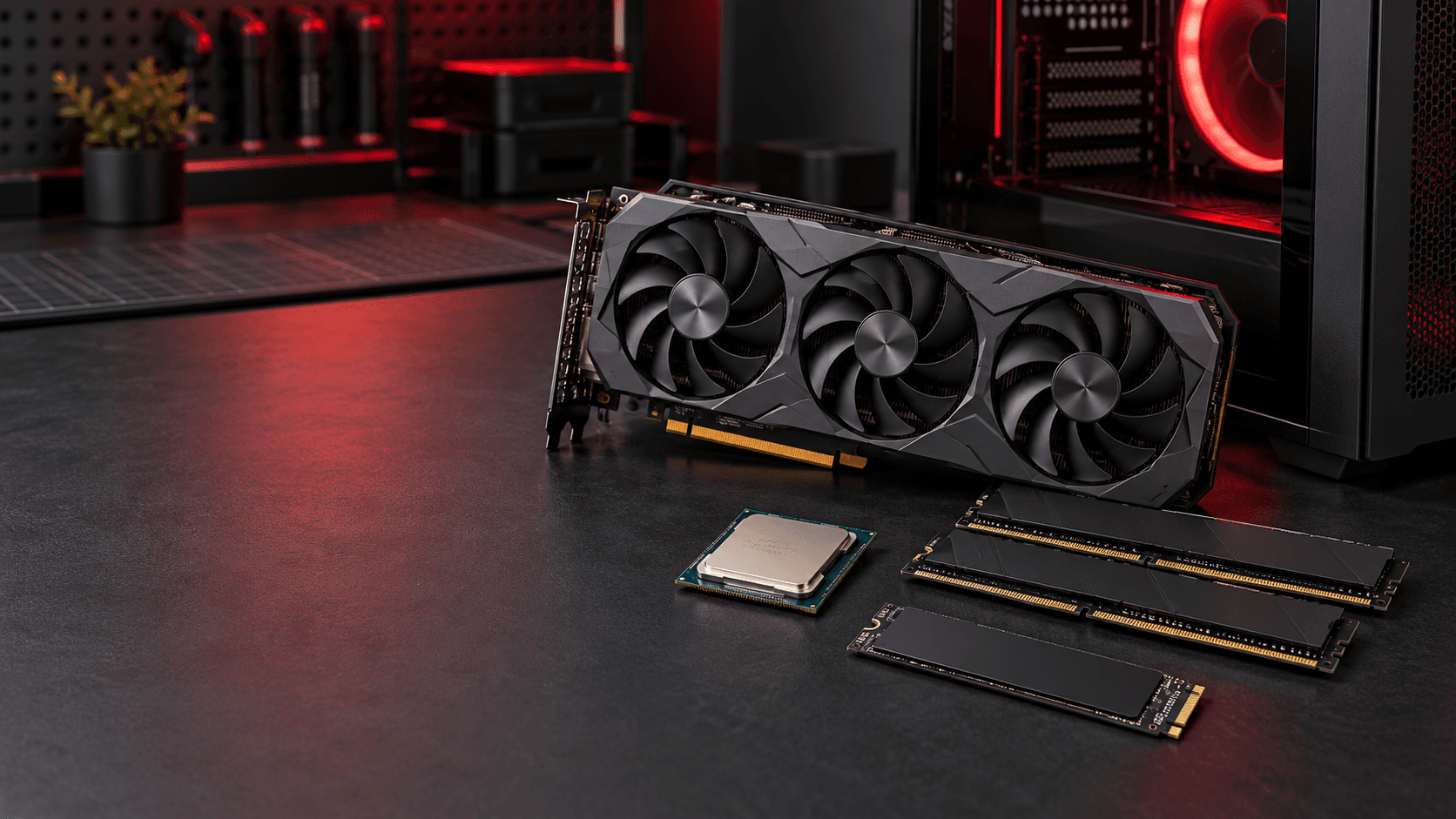 Red and black PC hardware